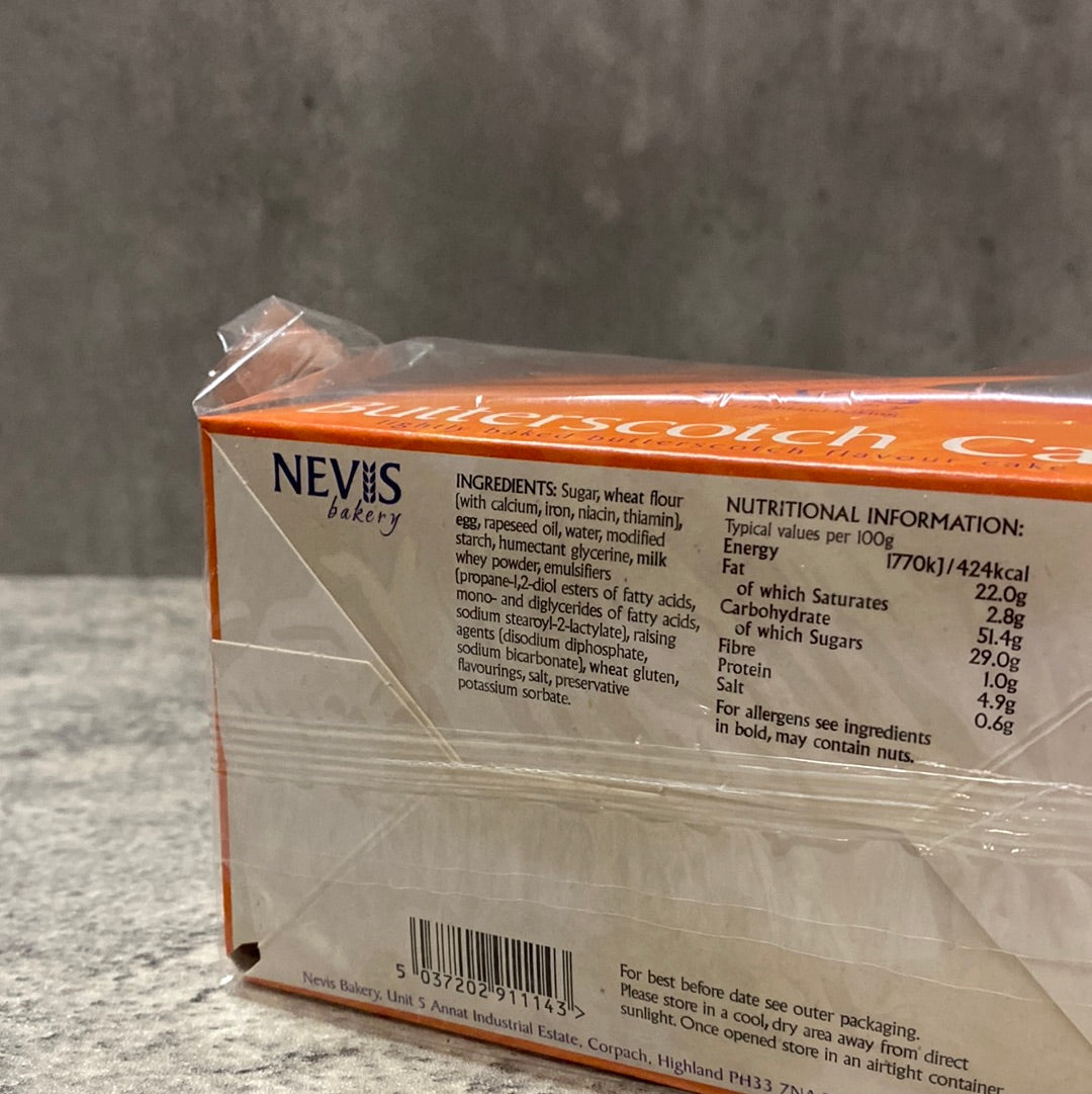 Nevis Butterscotch Cake