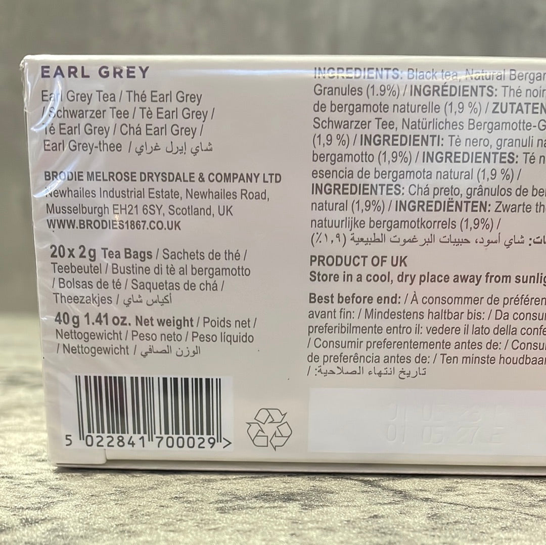 Brodies-Earl Grey - 20 Tea Bags