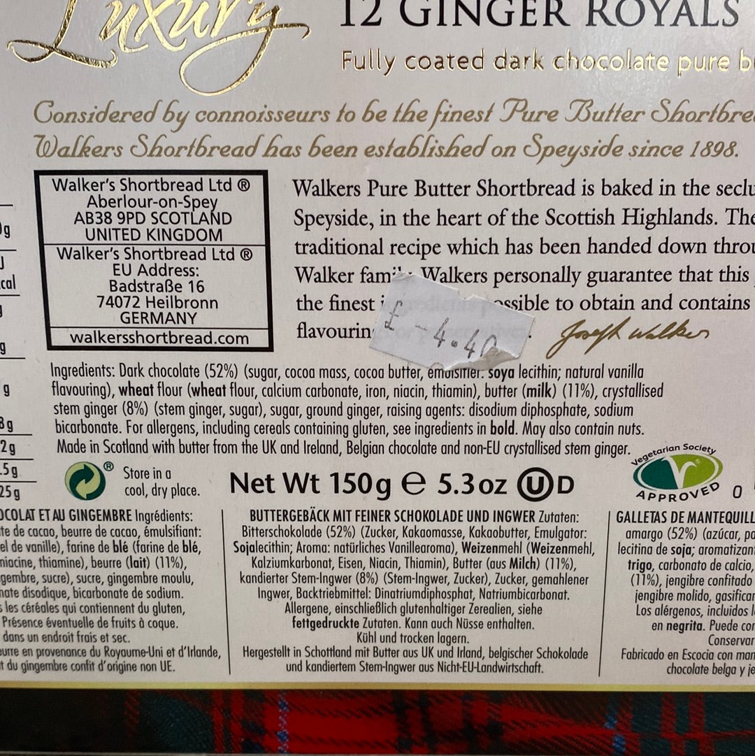 Walkers - Ginger Royals Shortbread