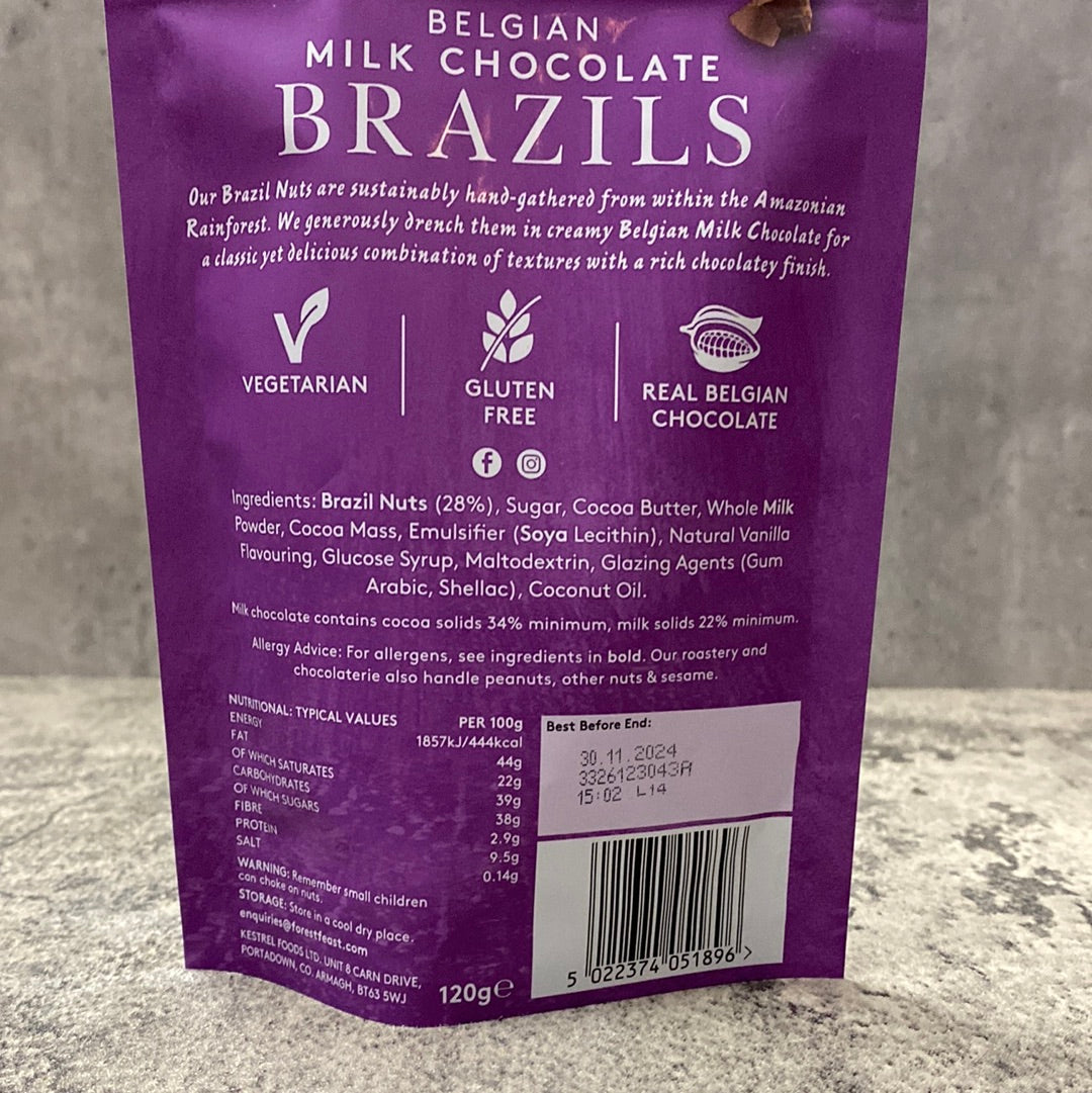 Forest Feast - Belgian Milk Chocolate Brazils - 120g