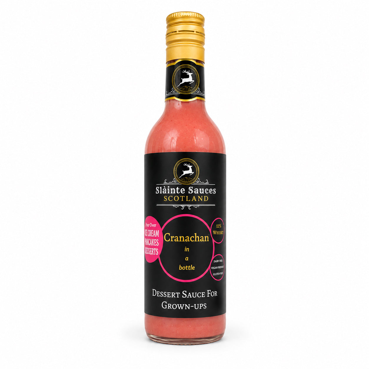 Scottish Whisky & Raspberry Dessert Sauce 'Cranachan in a Bottle' - Sláinte Sauces