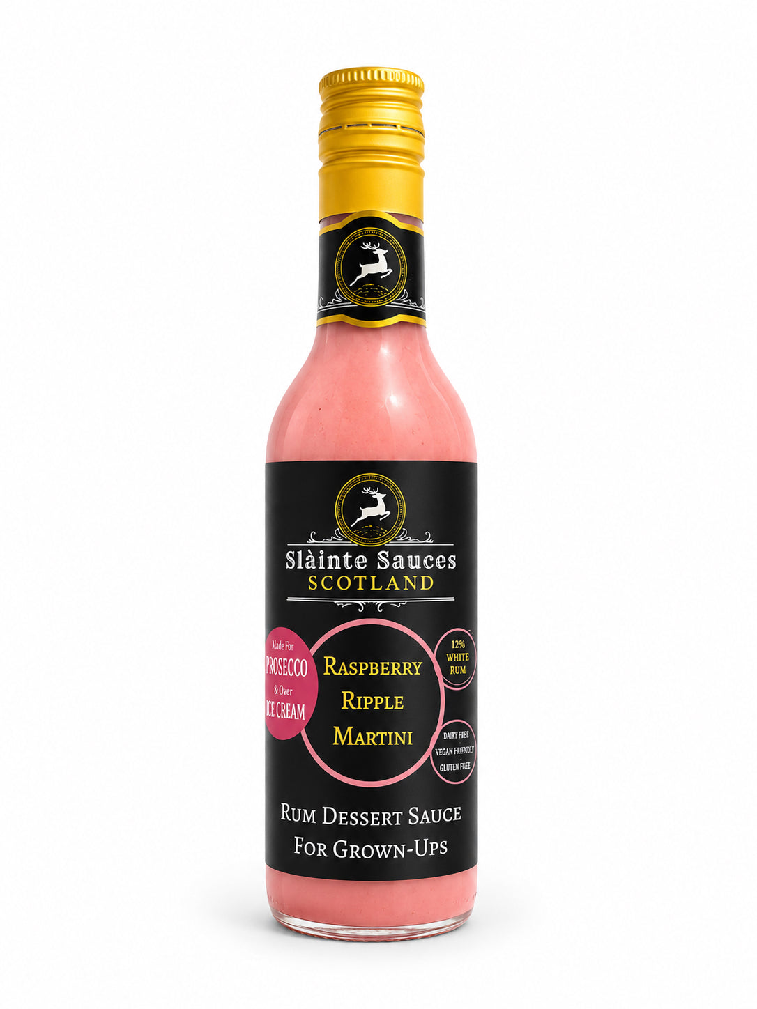 Raspberry Ripple Martini Boozy Dessert Sauce - Slainte Sauces
