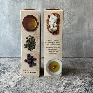 Miller's Toast. Cranberry & Raisin Slim and Ultra-Crispy Toasts