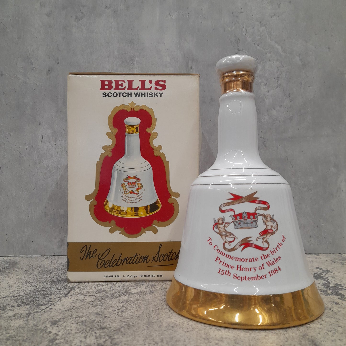 Bells Ceramic Decanter - Birth of Prince Henry of Wales