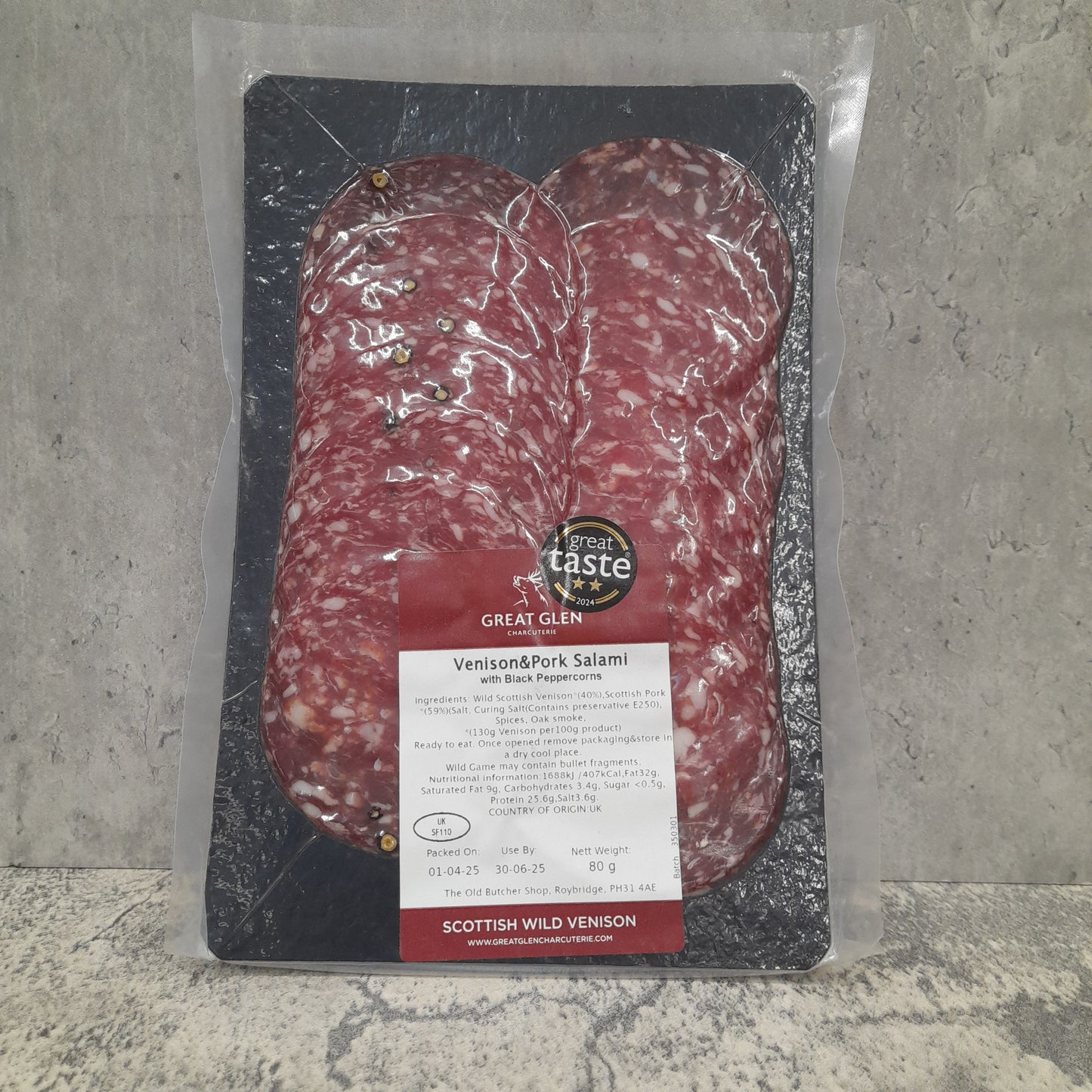 Black Pepper Pork & Venison Salami - Great Glen