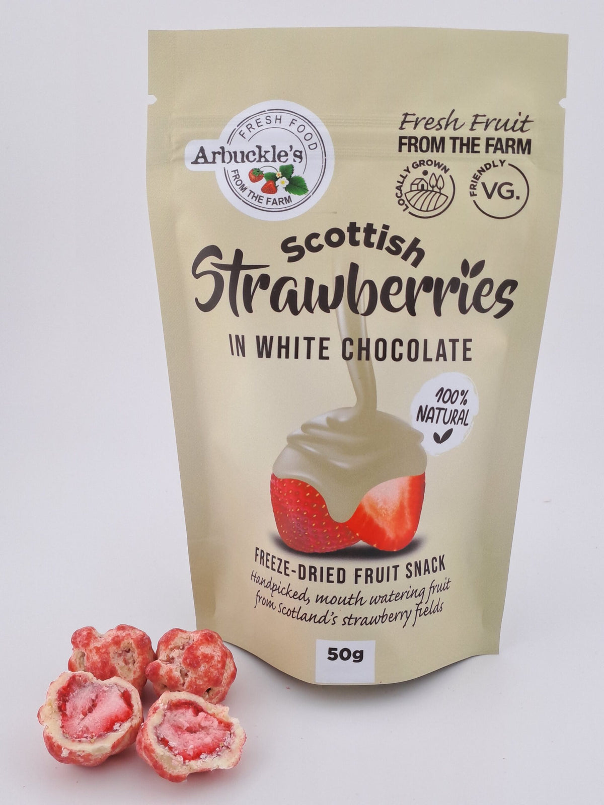 Freeze Dried Strawberries in White Chocolate Arbuckle's