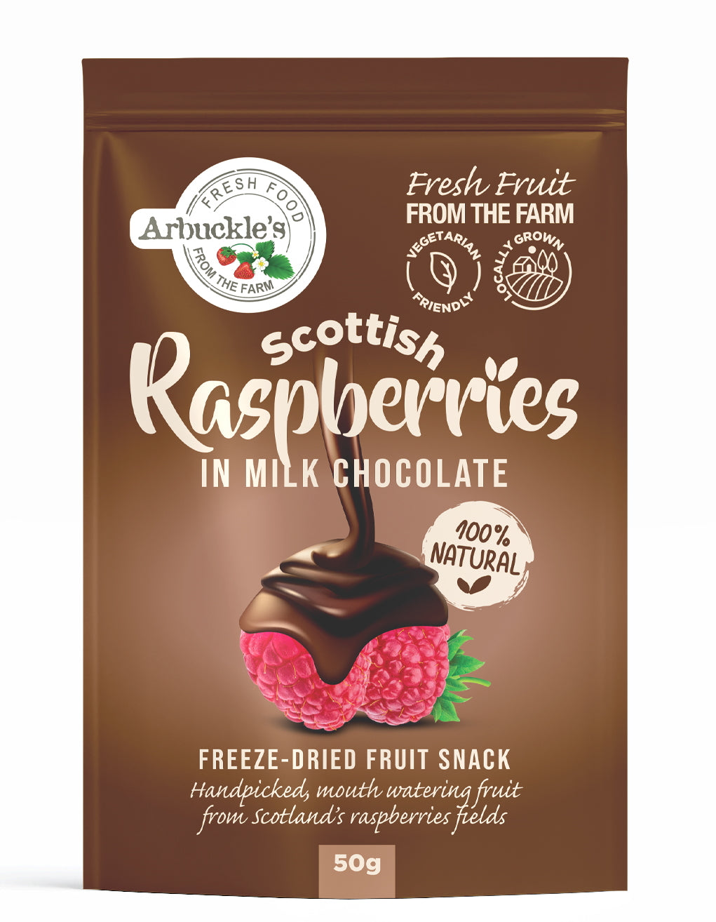 Freeze Dried Raspberries in Luxury Milk Belgian Chocolate Arbuckle's