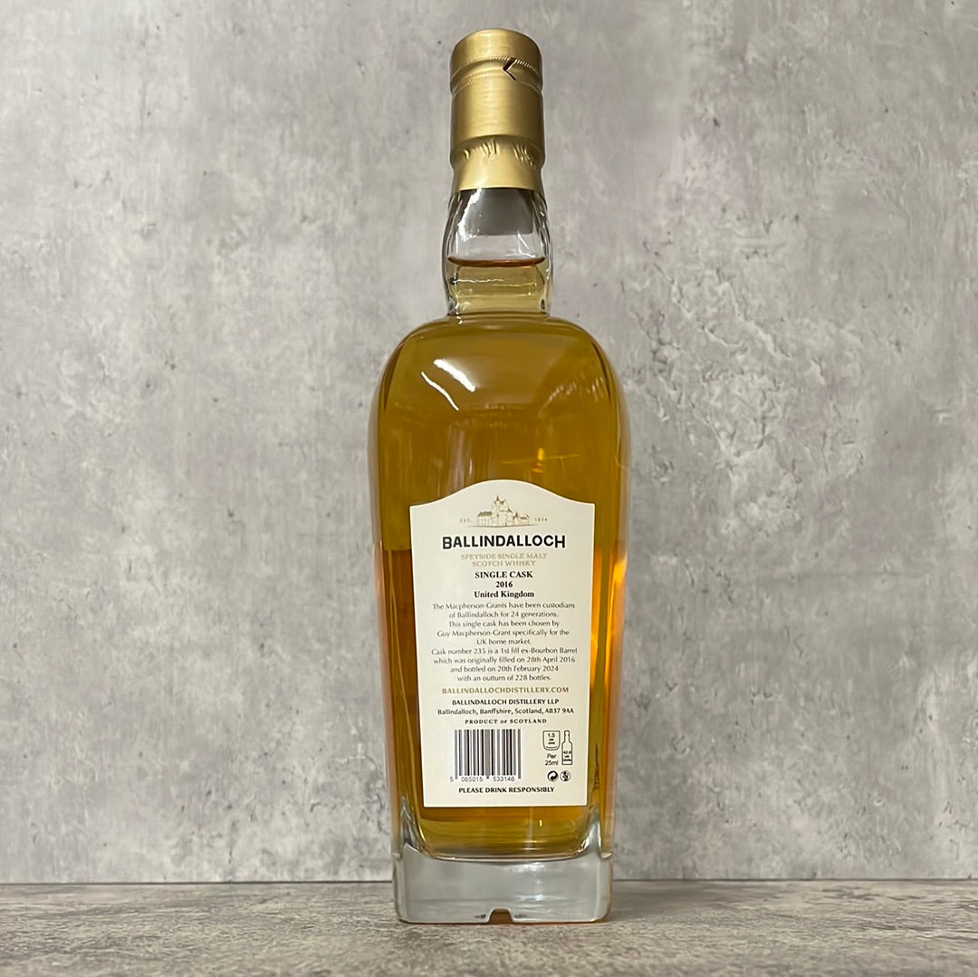 Ballindalloch 2016 - Single Cask Bourbon Barrel