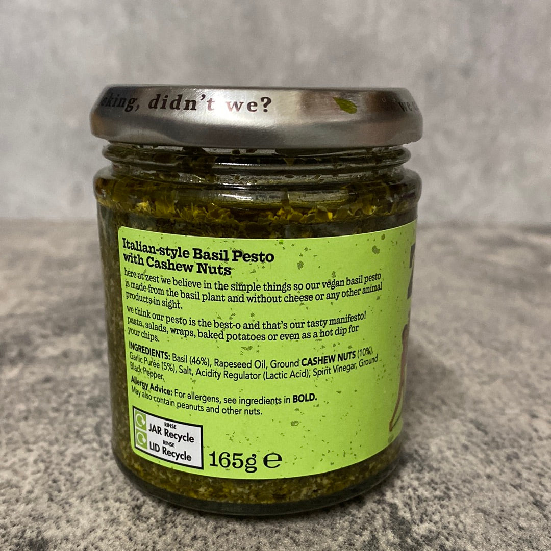 Zest - Vegan Basil Pesto with Cashew Nuts 165g