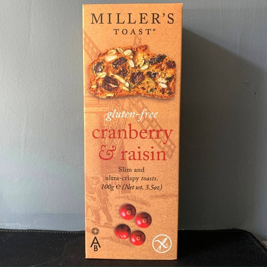 Miller's Toast. Cranberry & Raisin Gluten Free Toasts