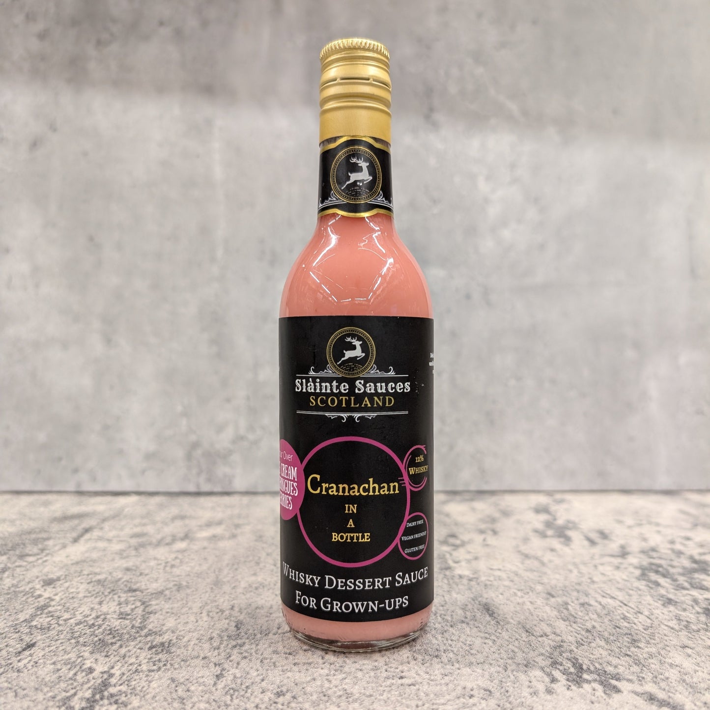 Scottish Whisky & Raspberry Dessert Sauce 'Cranachan in a Bottle' - Sláinte Sauces