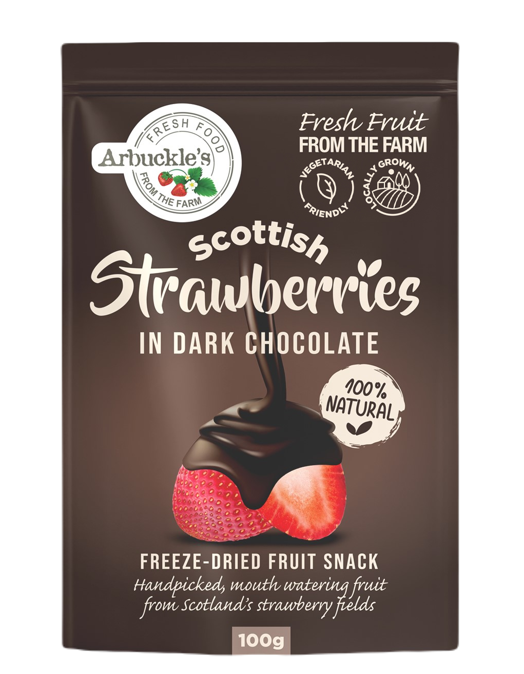 Freeze Dried Strawberries in Luxury Dark Belgian Chocolate Arbuckle's