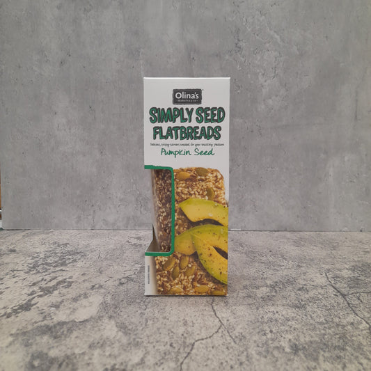 Olina’s Bakehouse - Gluten Free Flat Bread with Pumpkin Seeds.